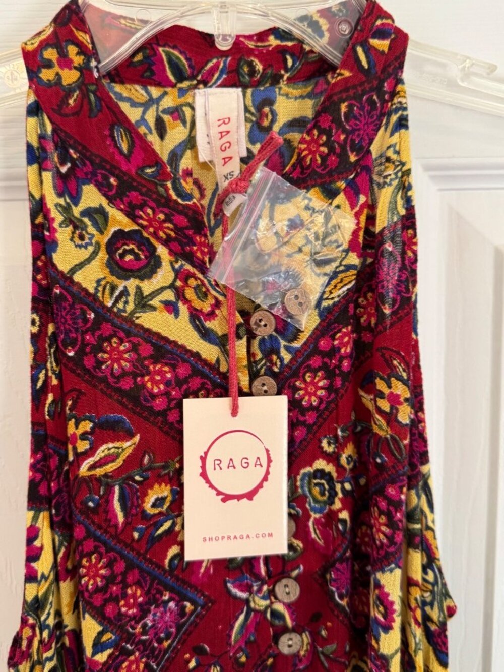 Raga X Anthropologie Maxi Dress Yellow Red Floral Boho Floral Boho Halter XS NEW - Picture 6 of 11